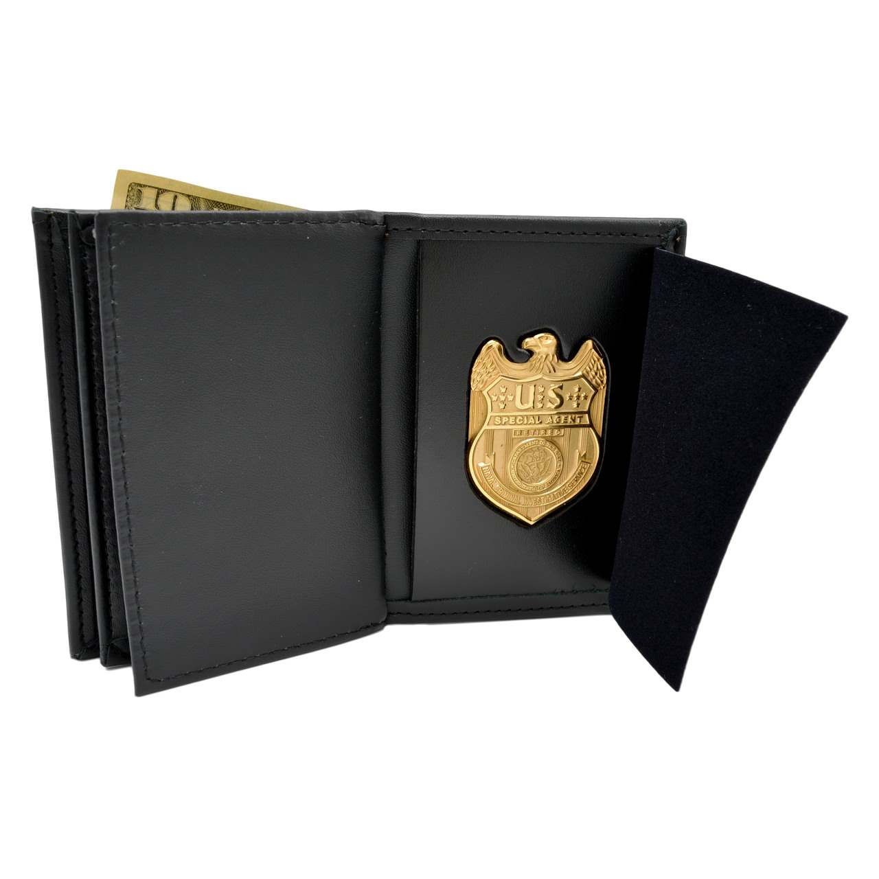 Badge Wallets for Law Enforcement, Police , FBI Handmade in the USA – Bull Sheath Leather