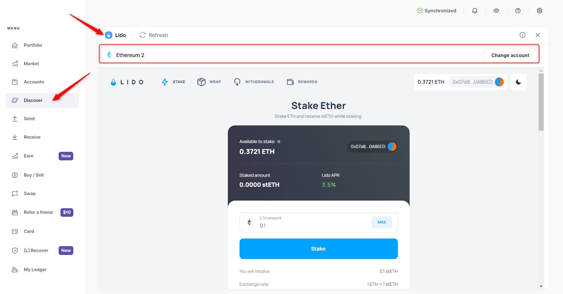 Native Ethereum staking is available in Ledger Live, powered by Kiln