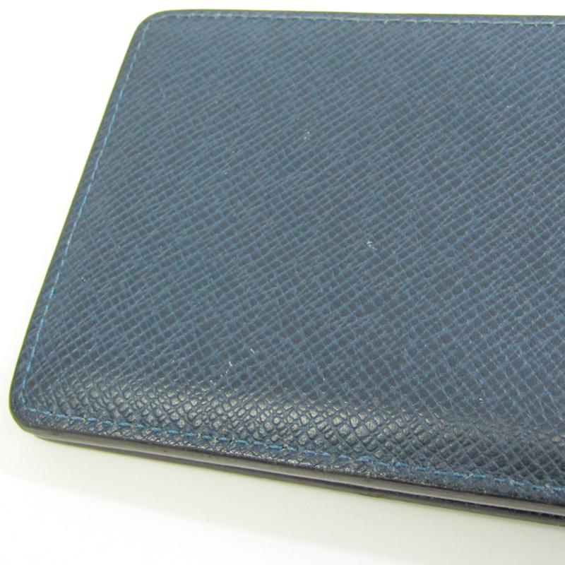 Navy blue and black leather tri-fold wallet | Marni