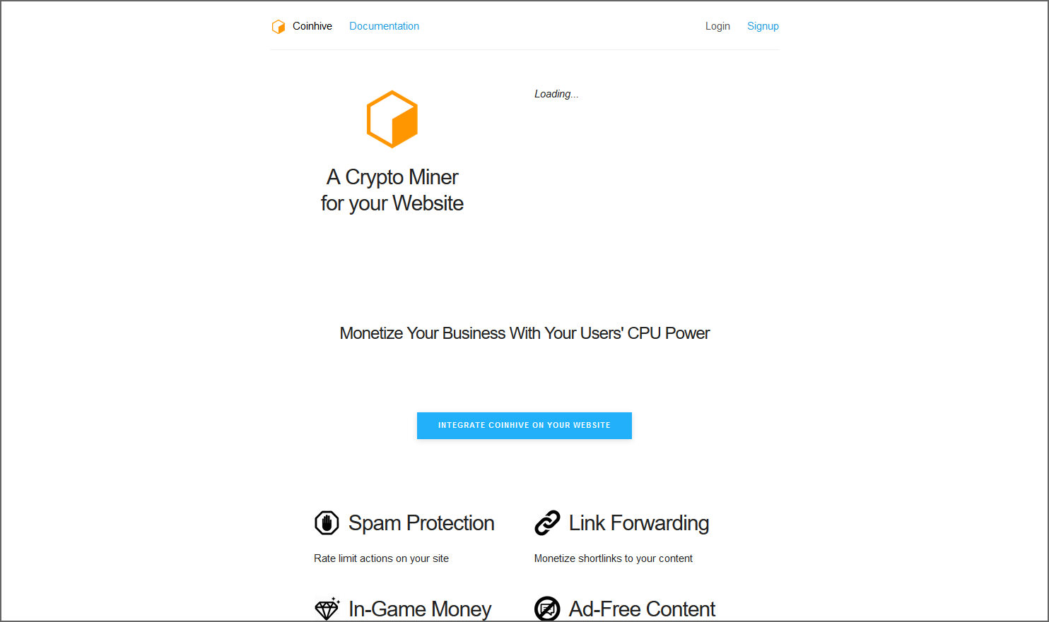 CoinIMP 0% fee JavaScript Mining, Browser Mining, Browser Miner