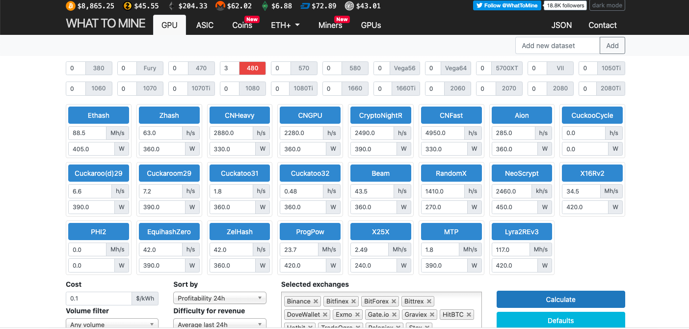 Dash (DASH) Mining Profit Calculator - WhatToMine