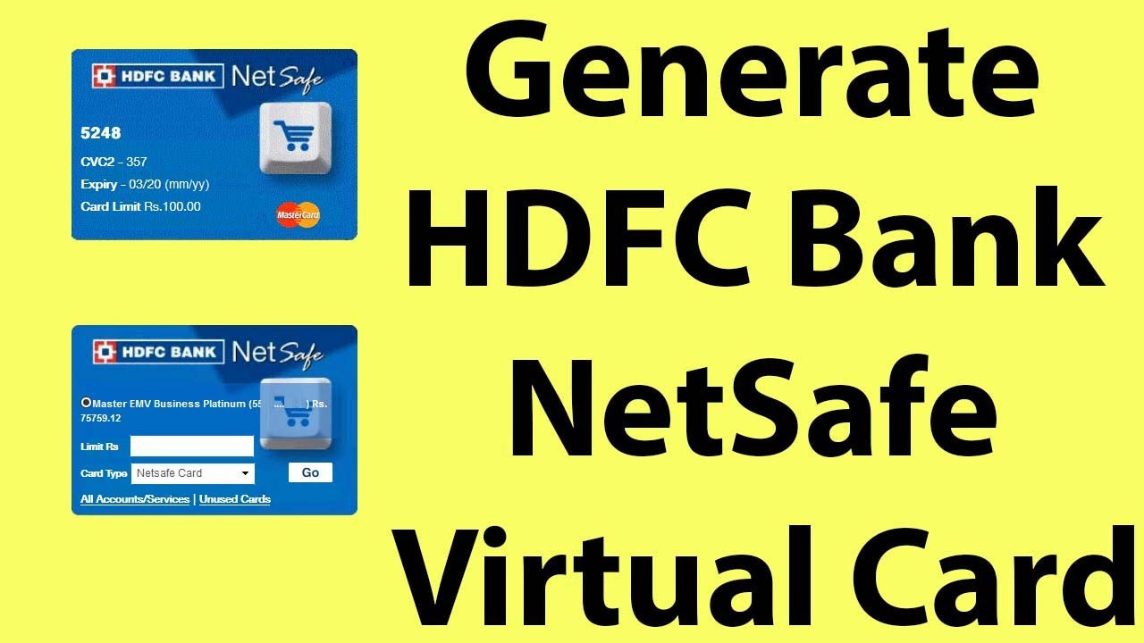 How to Generate HDFC Virtual Credit Card / Virtual Debit Card Apply