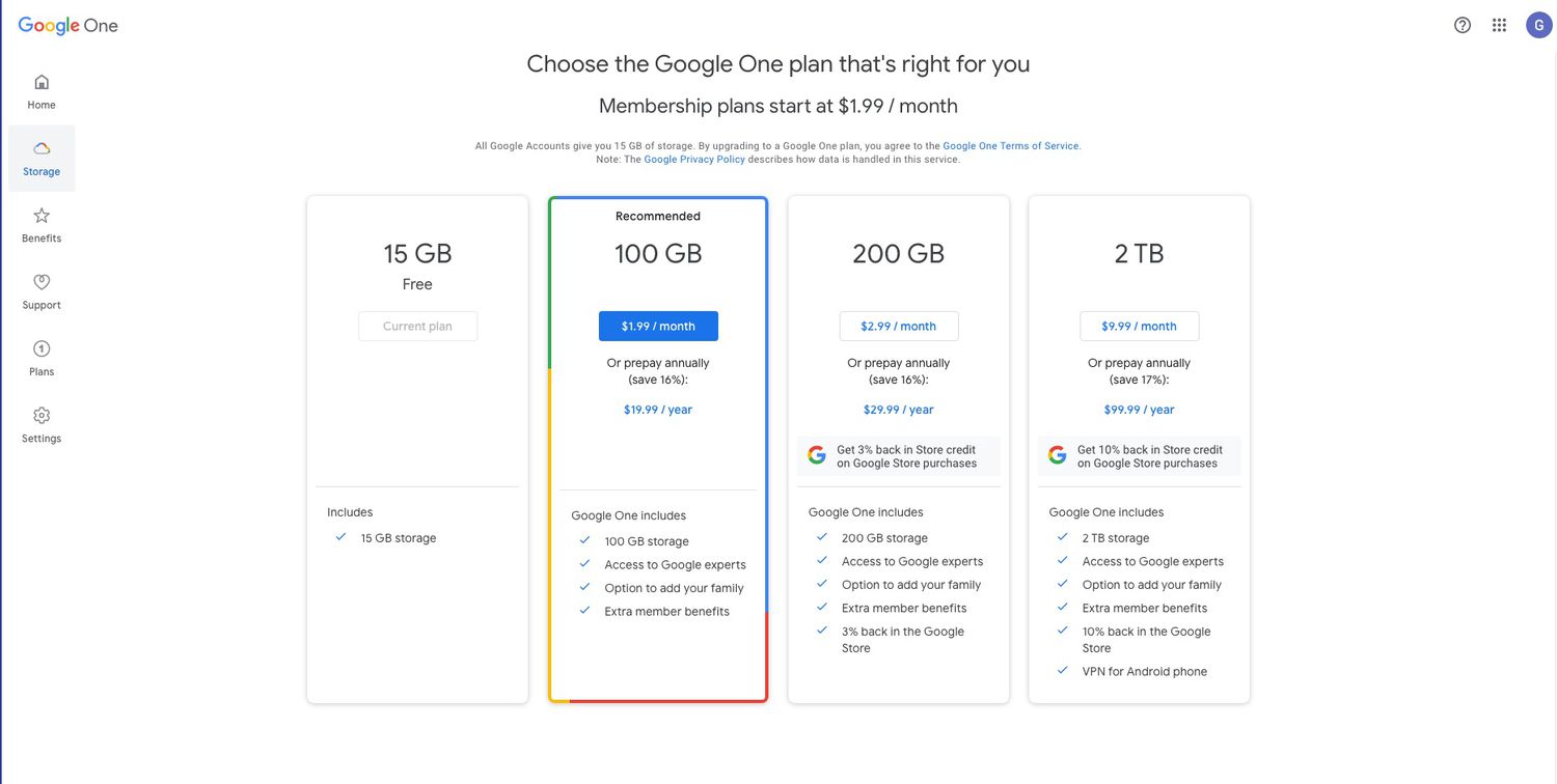 Buy more Google storage - Android - Google Drive Help