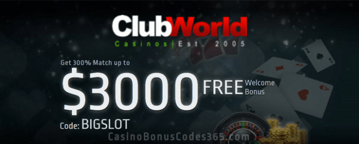Club World Casino No Deposit Bonus Free Spins!