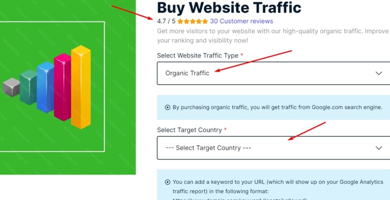 Buy Organic Search Traffic | % Real Visitor at $