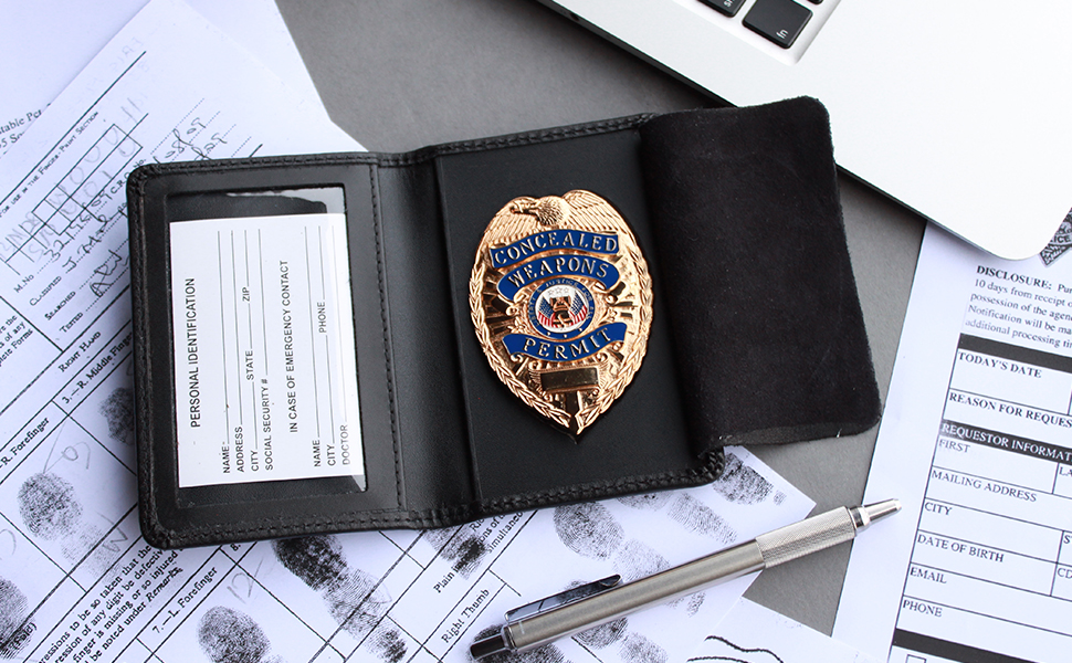 Badge Wallets for Law Enforcement, Police , FBI Handmade in the USA – Bull Sheath Leather