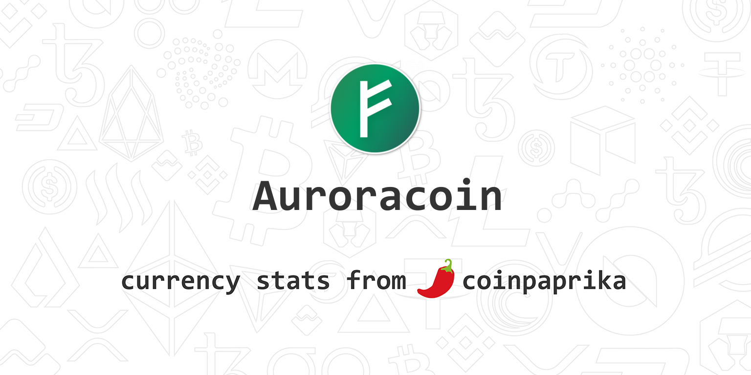 Auroracoin (AUR) live coin price, charts, markets & liquidity