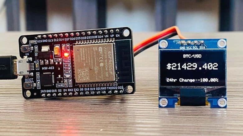 Bitcoin Ticker Using An ESP32 and OLED Display - The DIY Life