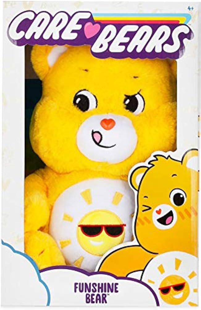 Care Bears Funshine Bear 14 Plush with Collectible Coin Basic Fun - ToyWiz