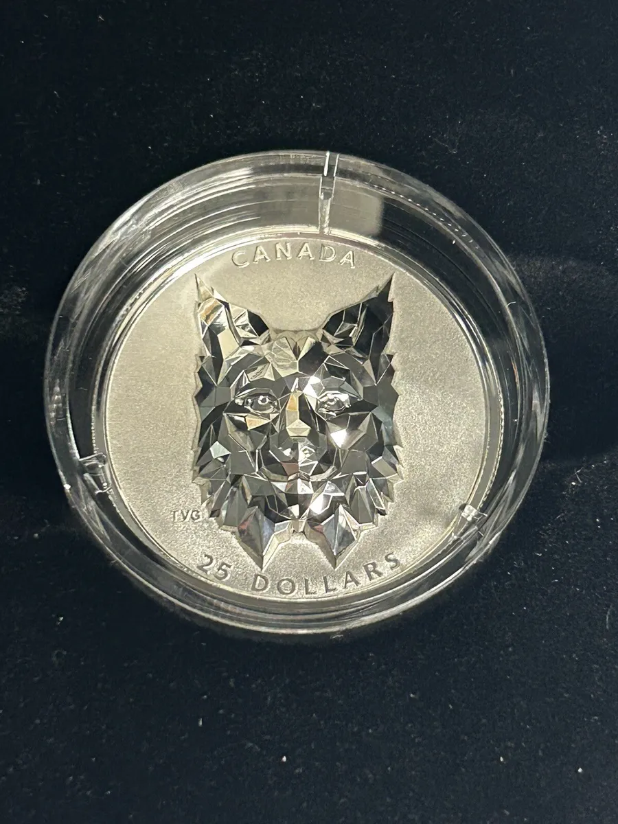 Wolf Bear Lynx Multifaceted Animal Heads $25 Silver Coin Set 3oz