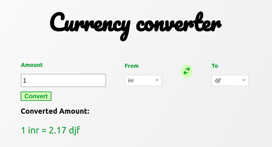 Currency converter app using ReactJS - GeeksforGeeks