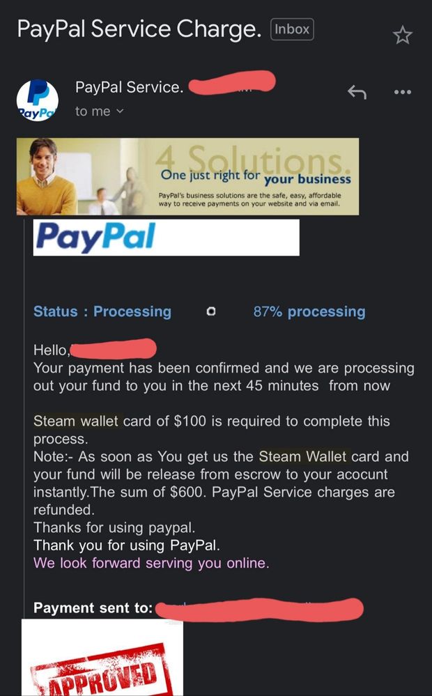 Scammed Out of Two Steam Gift Cards and Inquireing About Compensation :: Help and Tips