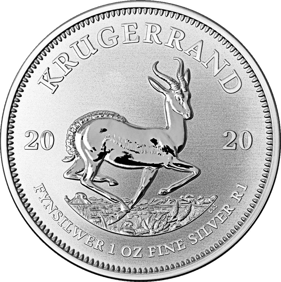KRUGERRAND 2 Oz Silver Coin 2 Rand South Africa 