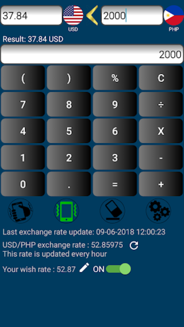 Convert PHP to USD - Philippine Peso in US Dollar exchange rate