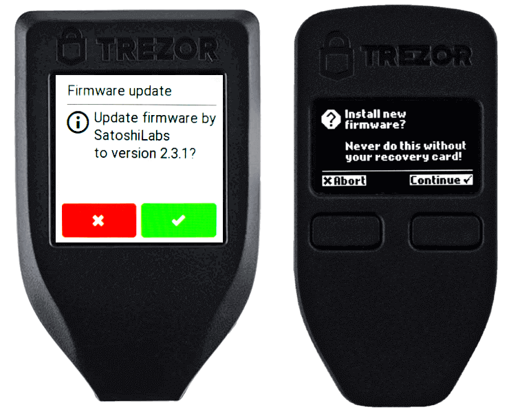 How do I perform a firmware update on my Trezor device?