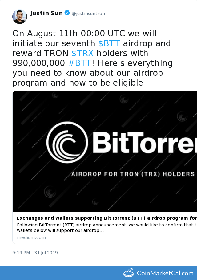 Details of the BitTorrent (BTT) Airdrop for TRON (TRX) Holders | OKX