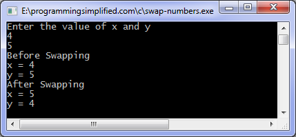 C Program to Swap Two Numbers using Pointers - Programmers Portal