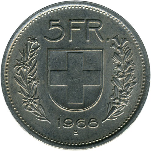 Worth of confoederatio helvetica coin 5 francs? - Answers