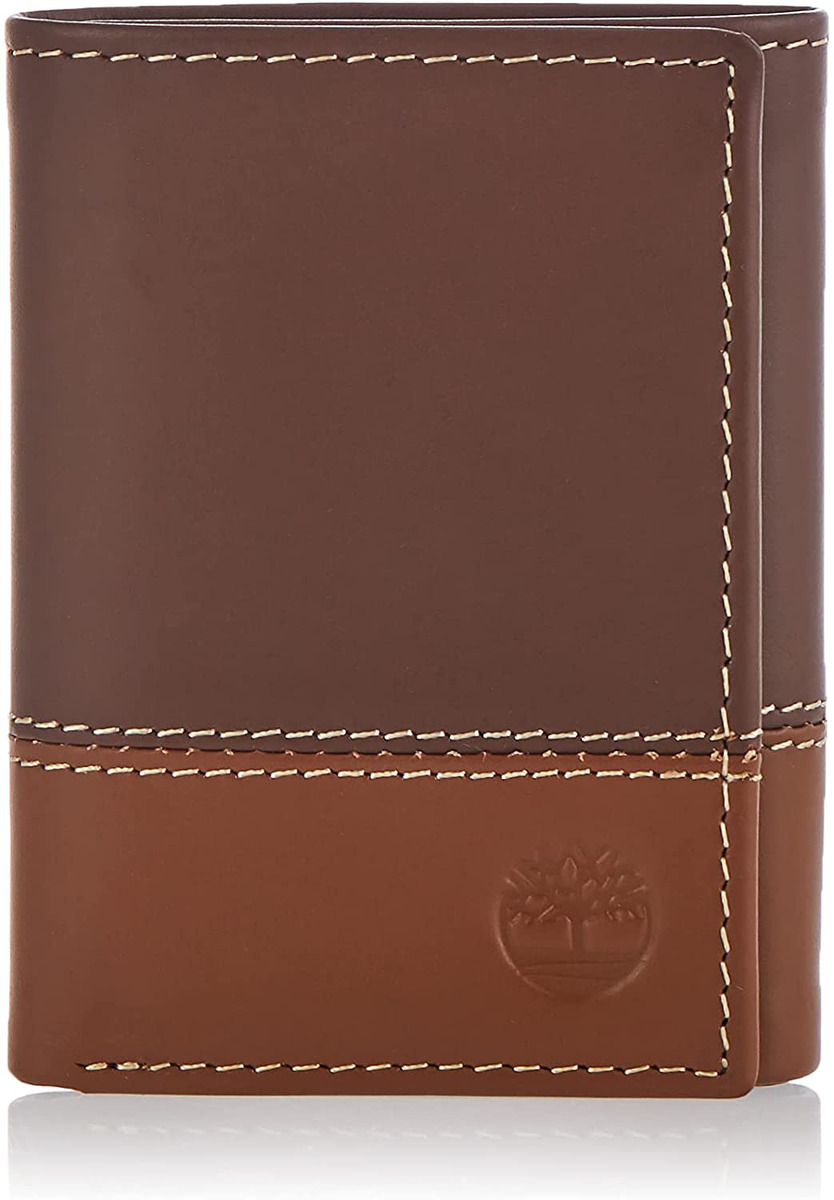 Timberland Men's Leather Trifold Wallet with ID Window – I-Max Fashions