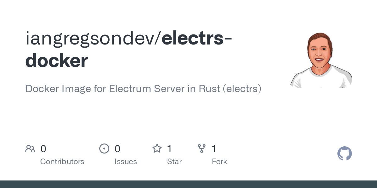 GitHub - BitLaunchIO/docker-electrum-personal-server: A Dockerized Electrum Personal Server