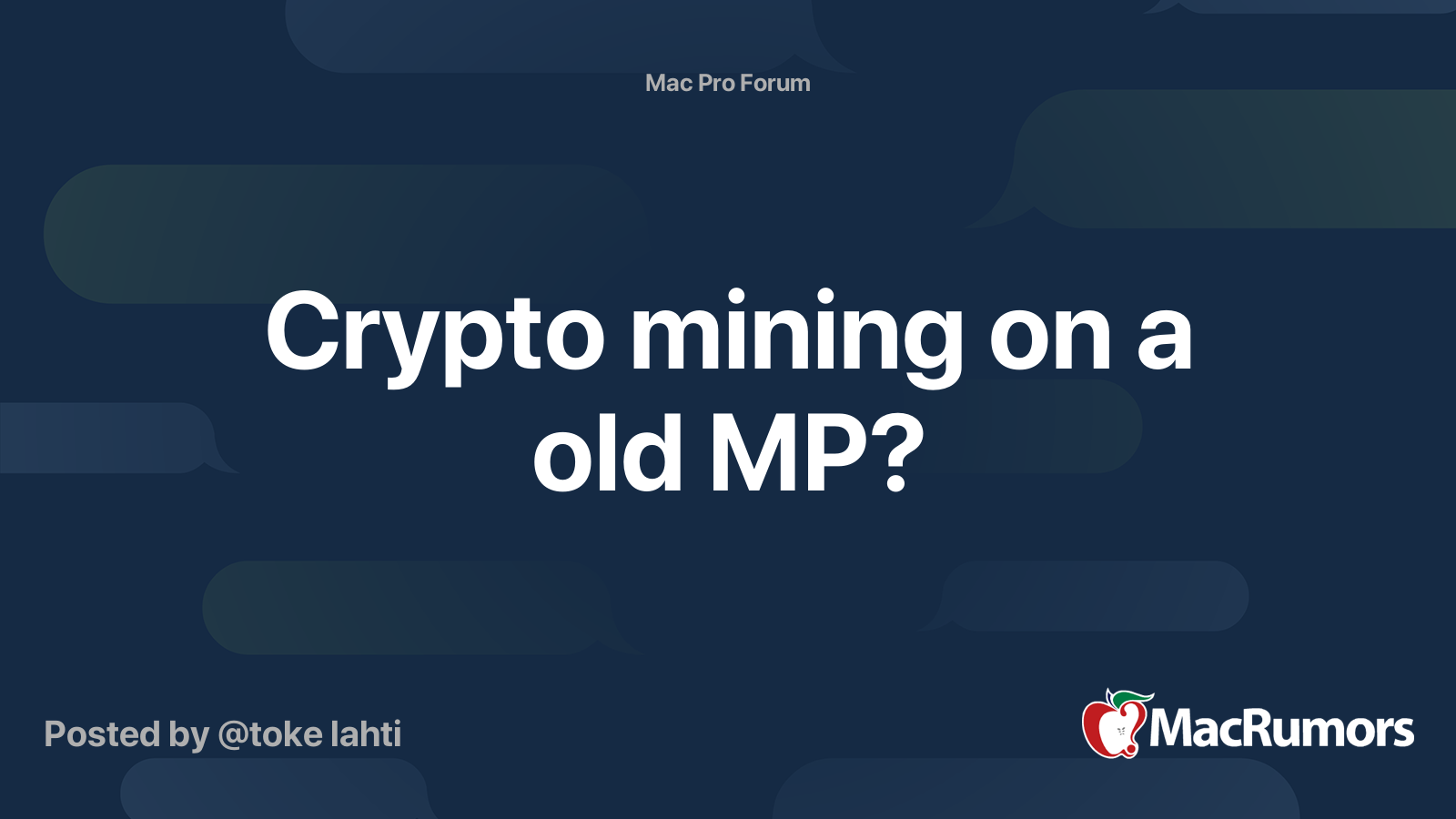 Crypto Mining - Apple Community