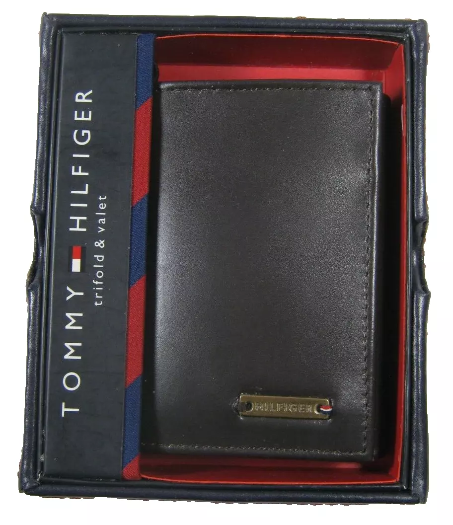 Tommy Hilfiger-Leather Oxford Slim Trifold Wallet For Men 