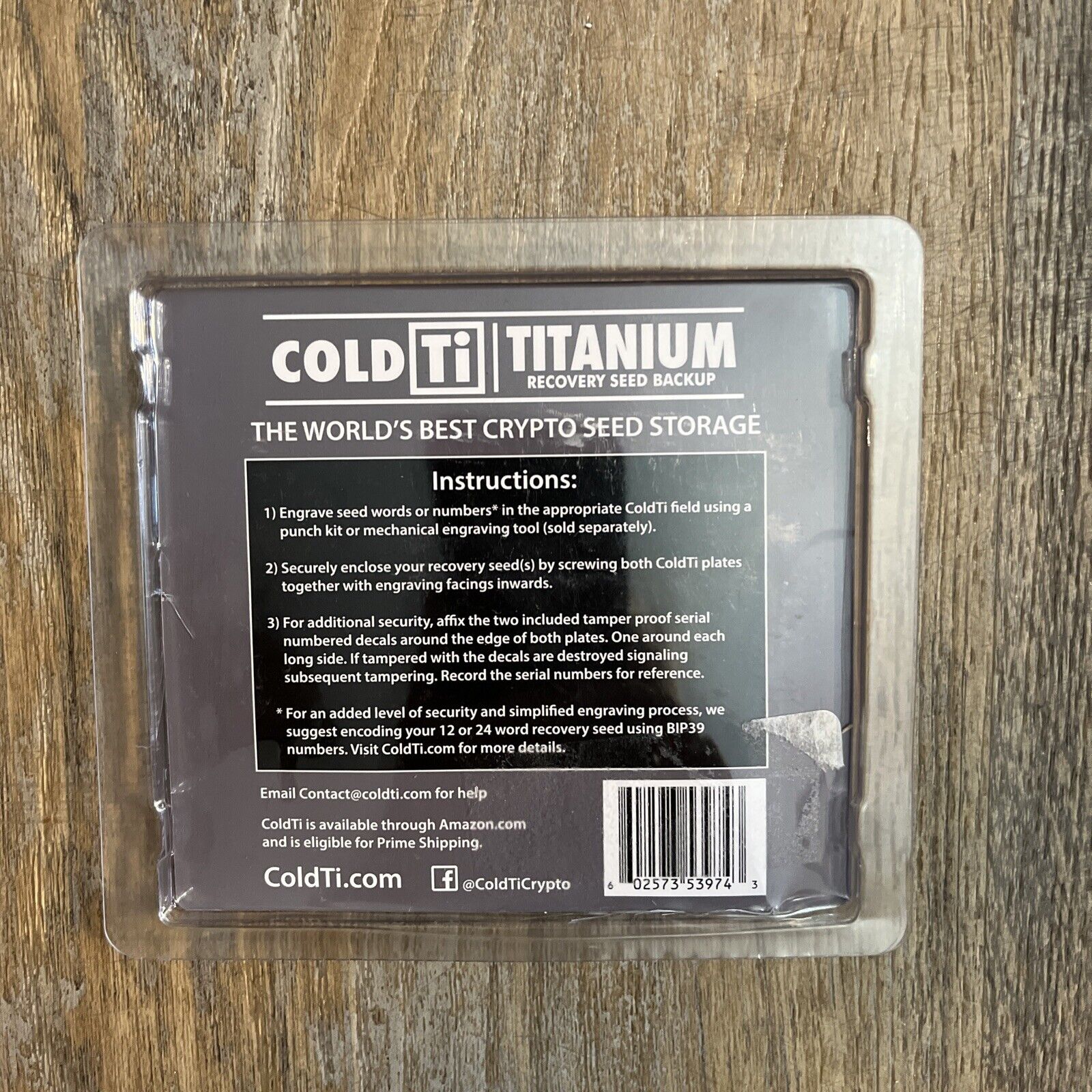ColdTi - Titanium Crypto Seed Plate for Extremely Durable Cold Storage (Single) - Helia Beer Co
