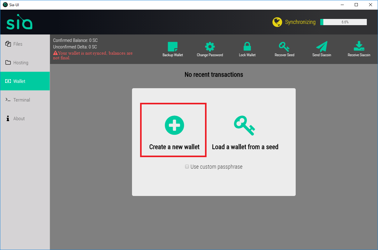 Sia-UI and Wallet FAQs - SiaSetup