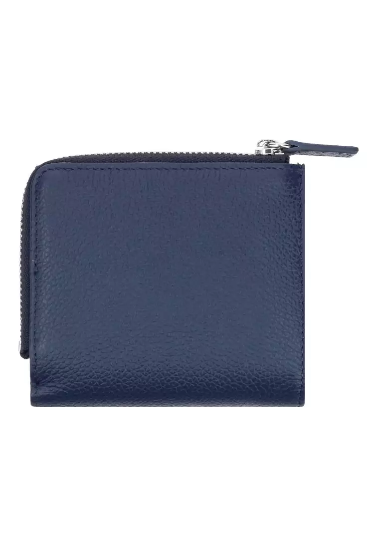 Navy blue and black leather bi-fold wallet | Marni