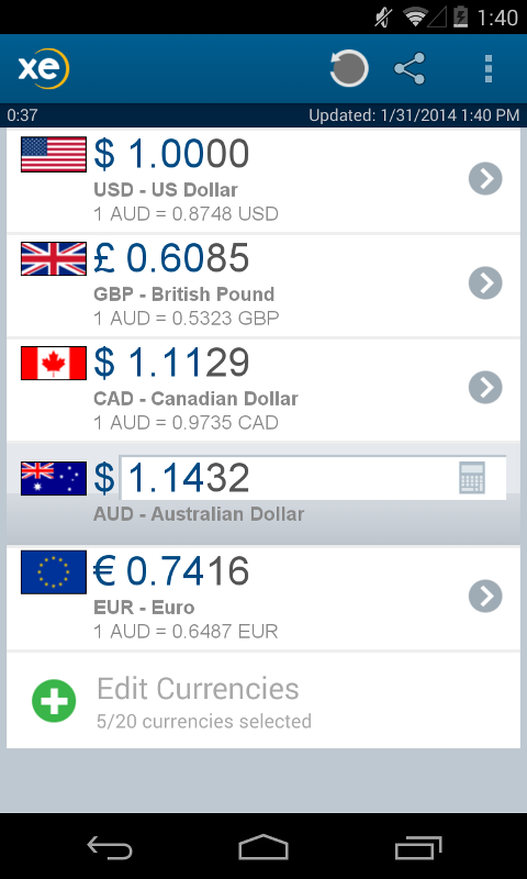 XE Currency for Android - Download the APK from Uptodown