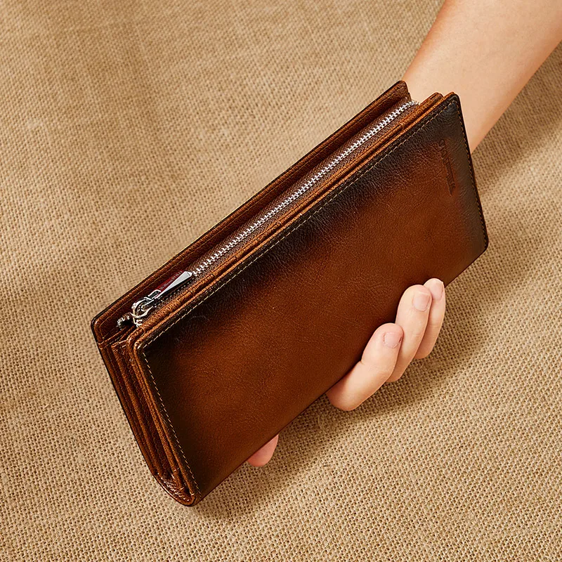 Long Wallets For Men - Tall Leather Wallet The Houstonian | Bull Sheath Leather