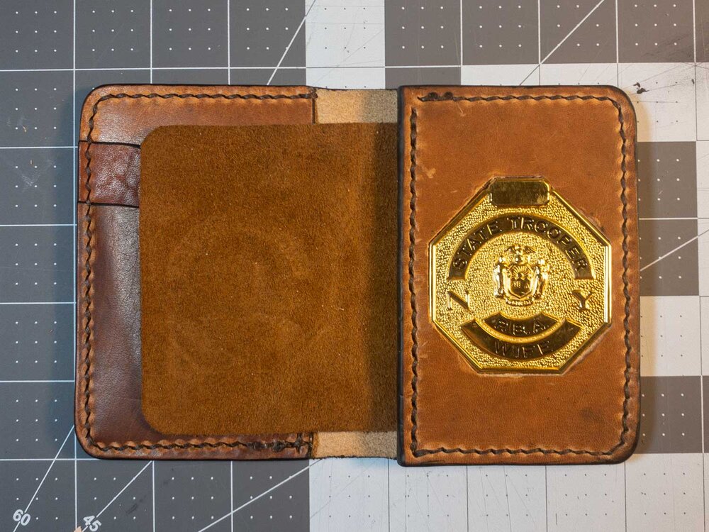 Badge Wallets for Law Enforcement, Police , FBI Handmade in the USA – Bull Sheath Leather