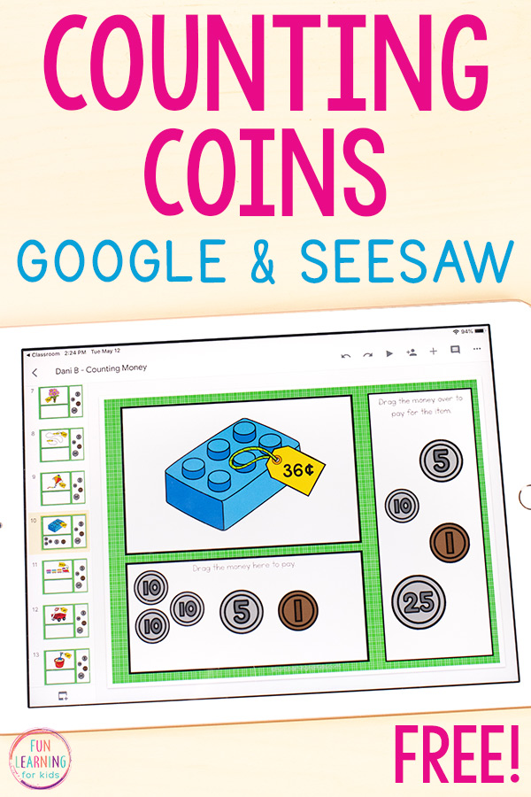 Counting Coins Worksheets Digital Activities on Google Slides and PowerPoint - The Homeroom Teacher