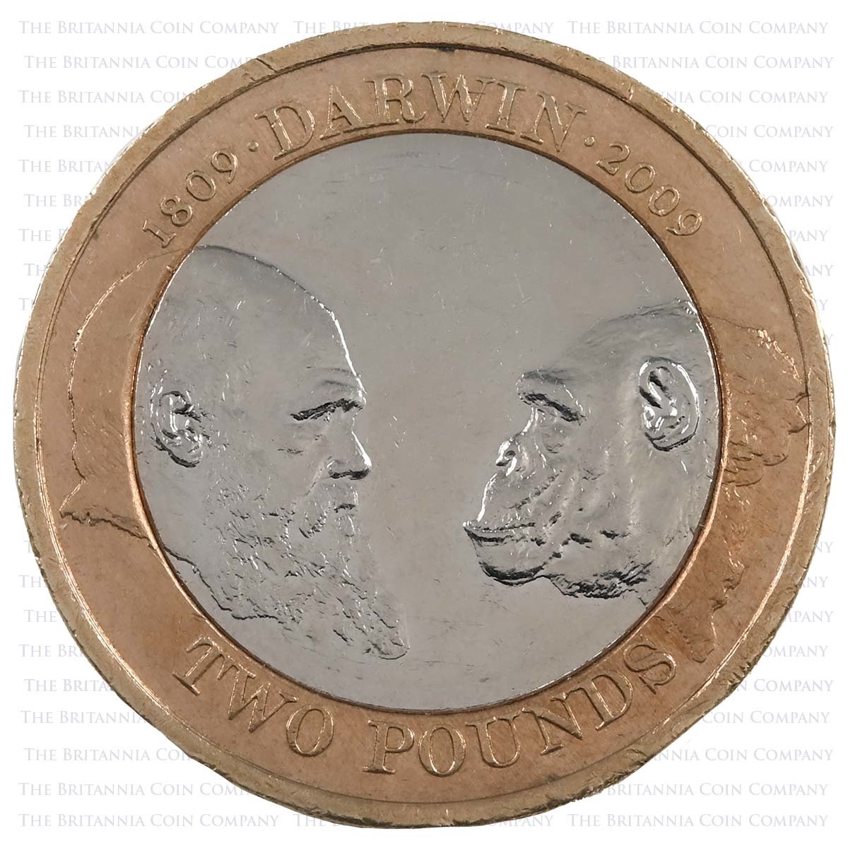 2 Pounds - Elizabeth II (Charles Darwin; Silver Proof) - United Kingdom – Numista