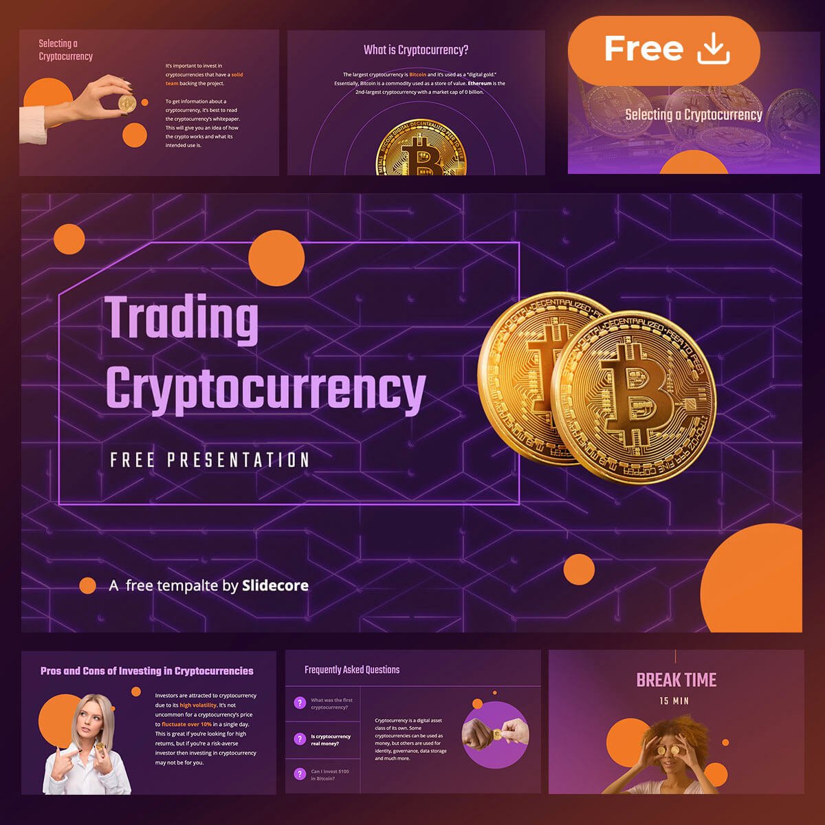 Free Cryptocurrency PowerPoint Template and Google Slides
