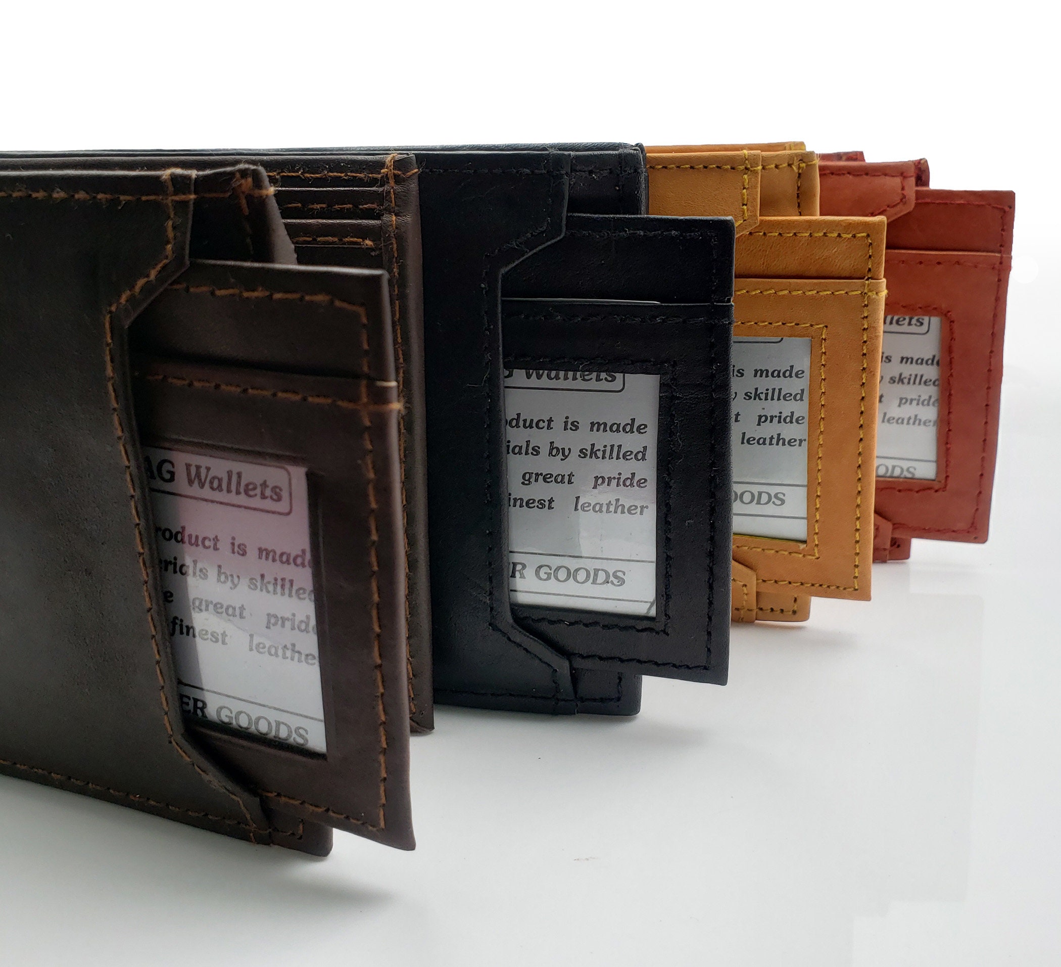 RFID Bifold Flip Up ID Wallet