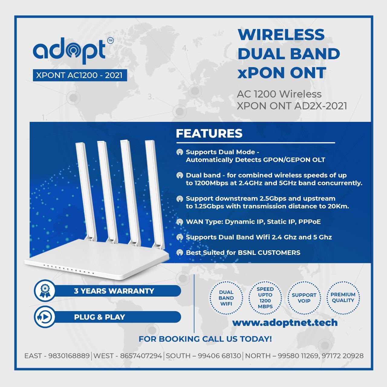 Adopt XPON ONT Single Band at Rs /piece | GPON ONT Router in New Delhi | ID: 