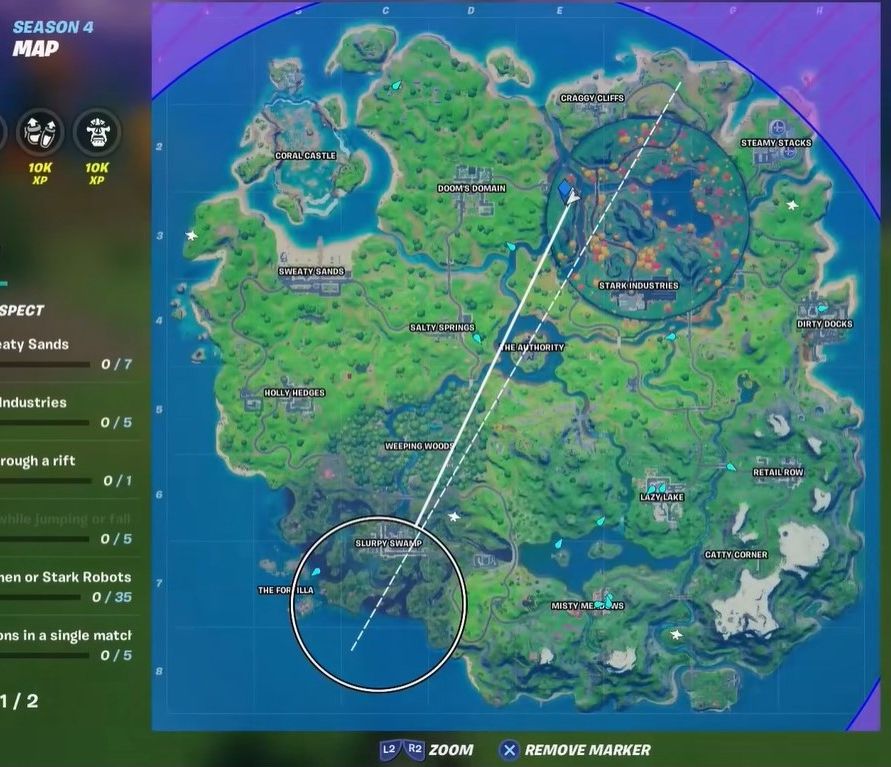 Every Week 10 XP Coin Location in Fortnite Season 4