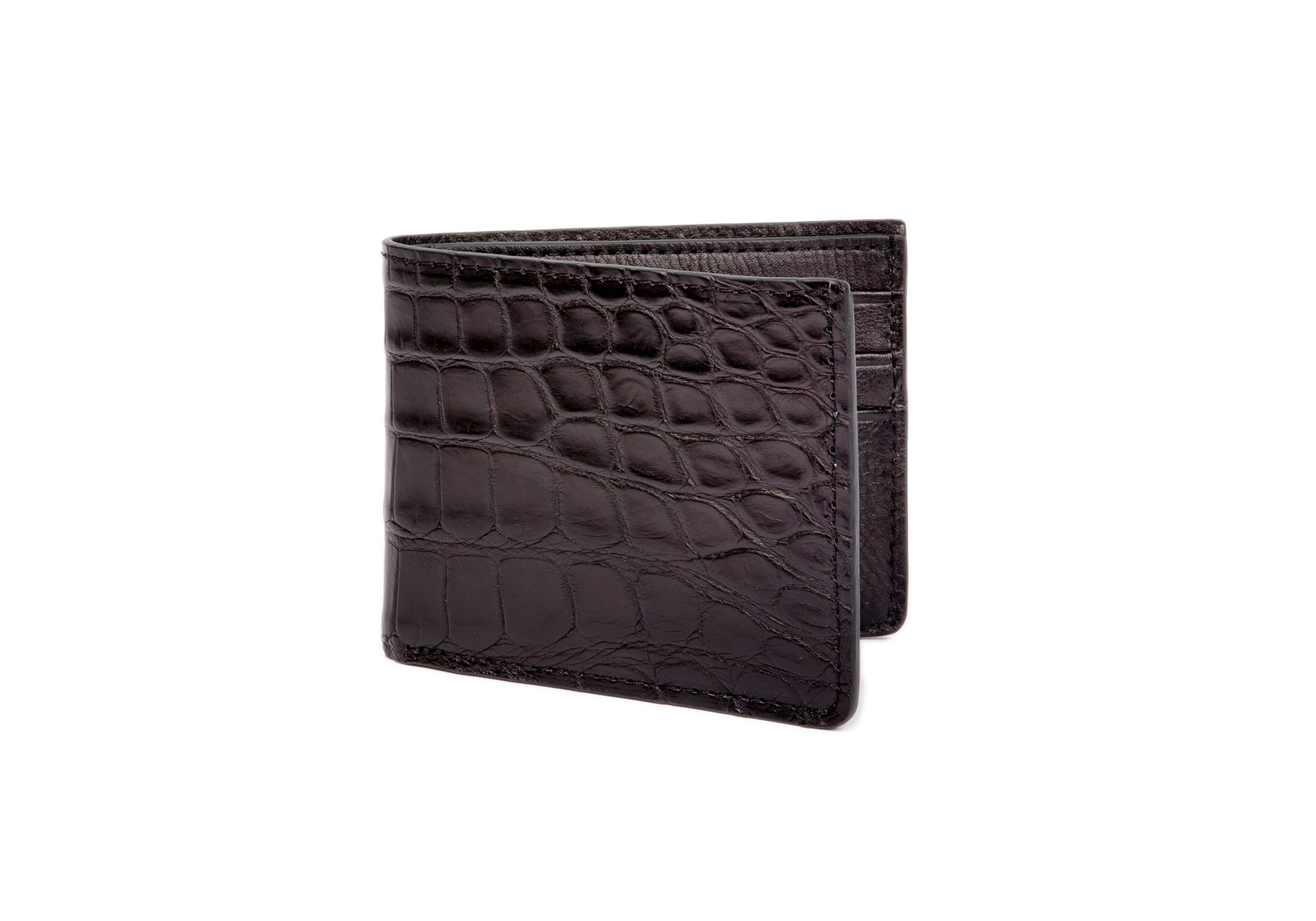 ALLIGATOR SKIN WALLET - BLACK