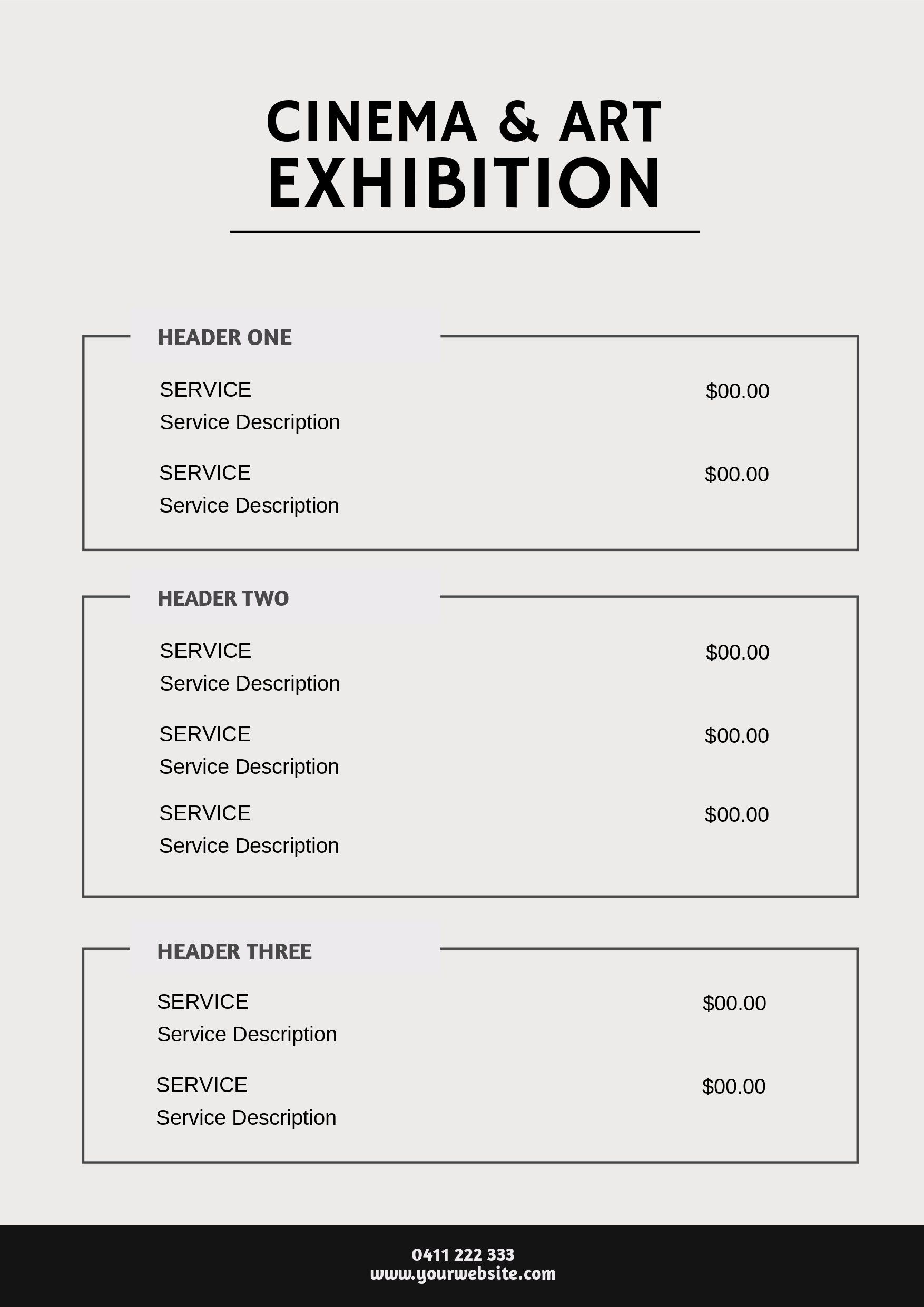 Free Simple Makeup Price List template to design