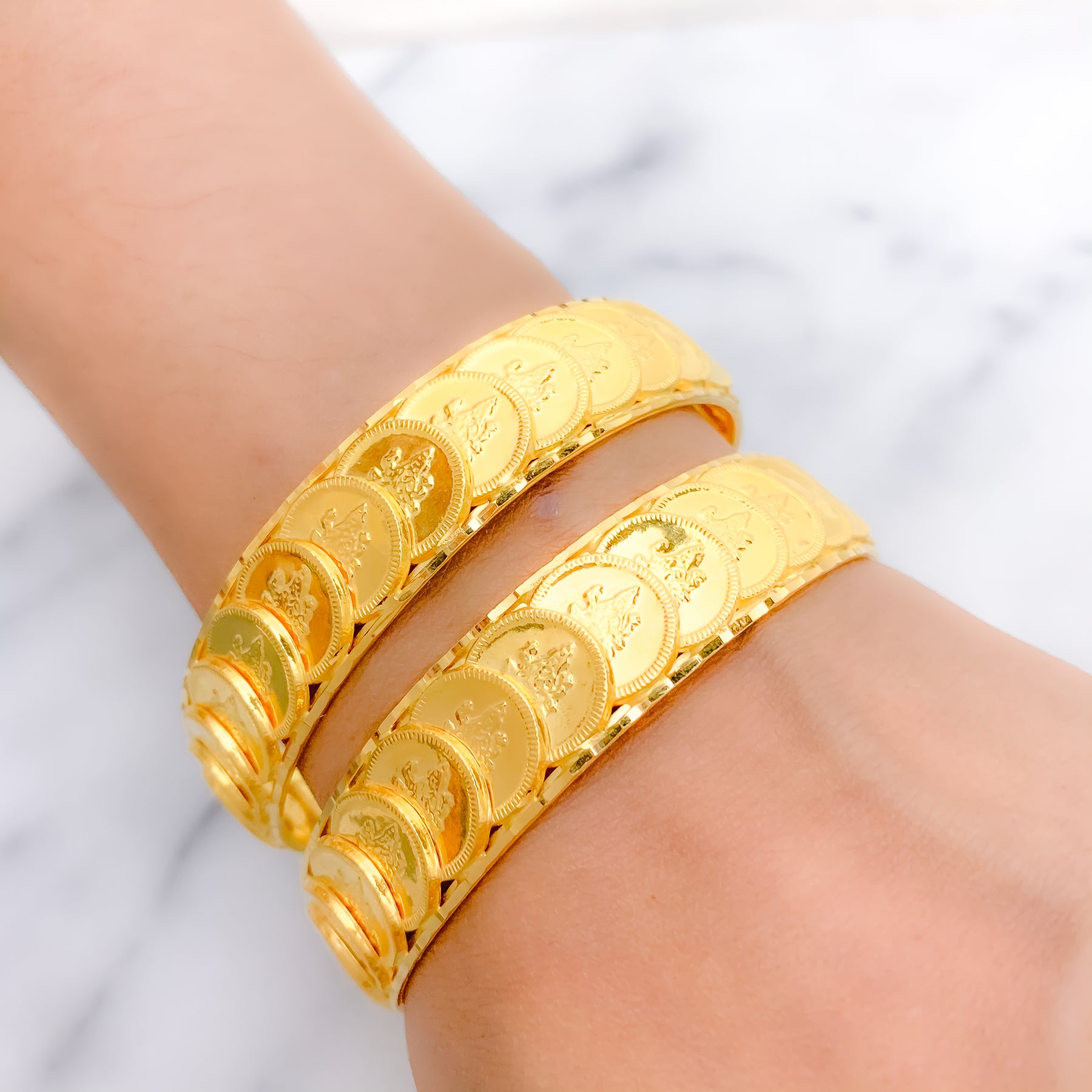 Lakshmi coin with ruby stone bangles – Potpourri Studio