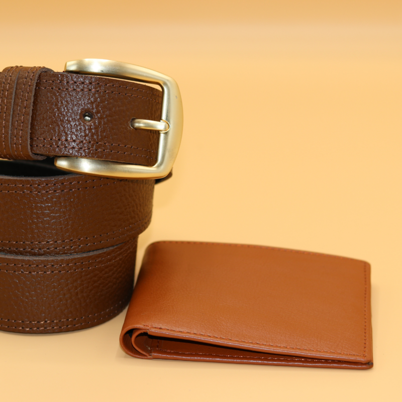 Leather Wallet & Belt Set | Pure Titanium | Perfect Gift for Men – bitcoinhelp.fun