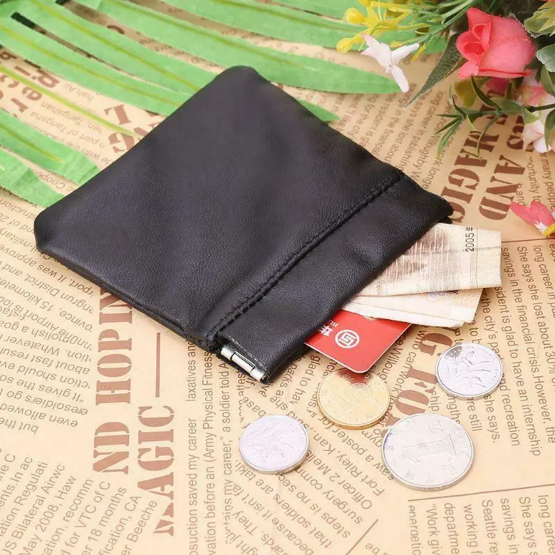 Coin Purse - Black Classic Leather