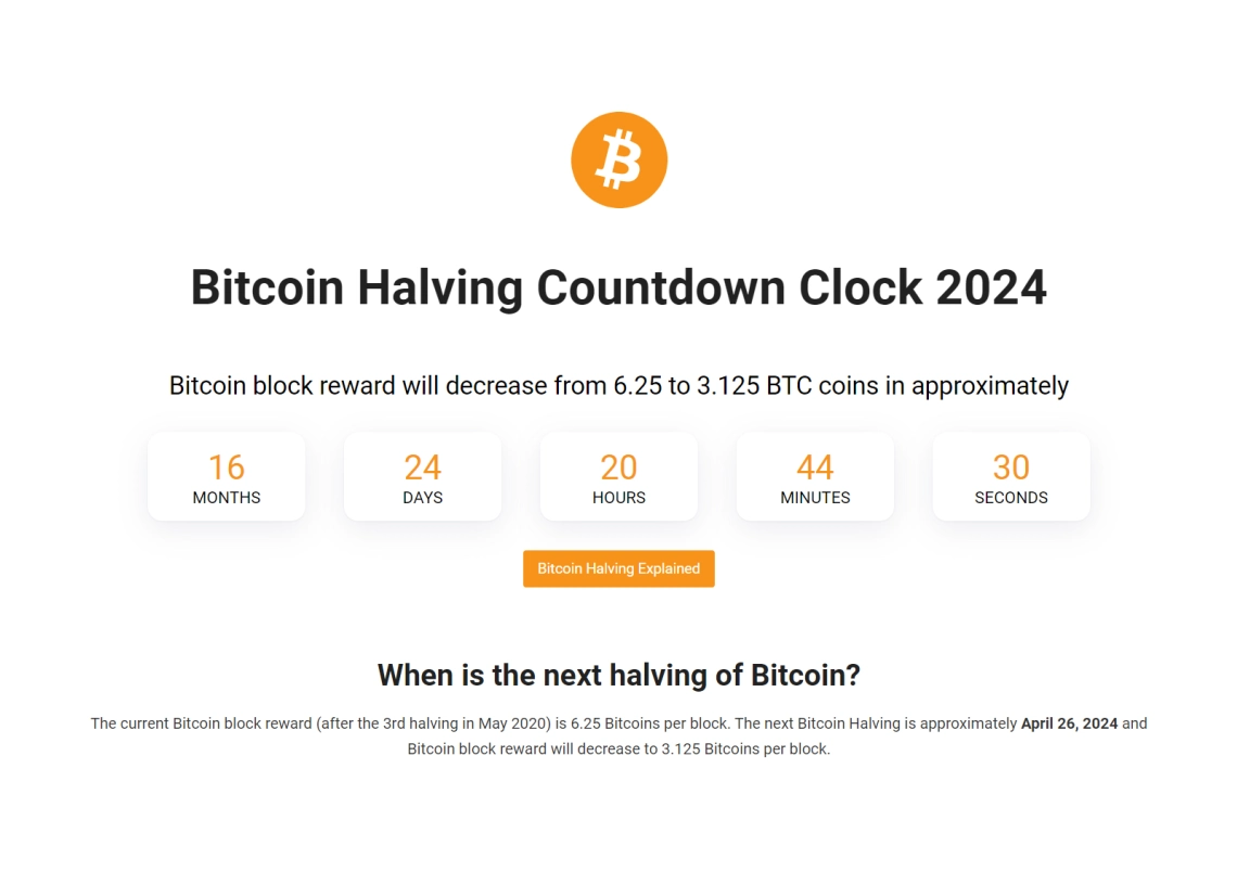The Coolest Bitcoin Halving Countdown and Clock Sites - bitcoinhelp.fun
