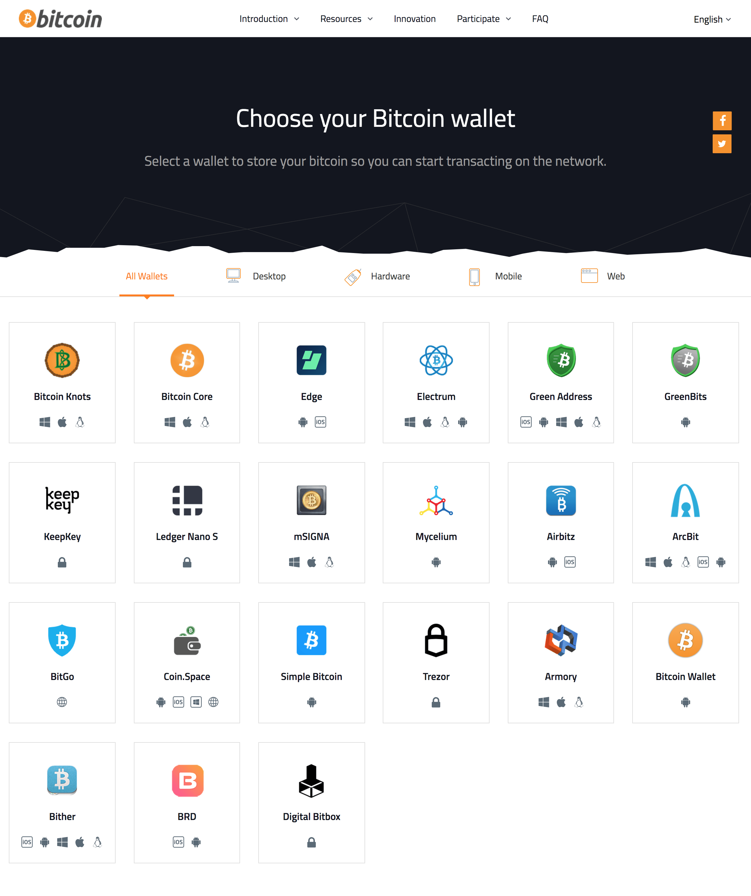 Choose your wallet - Bitcoin