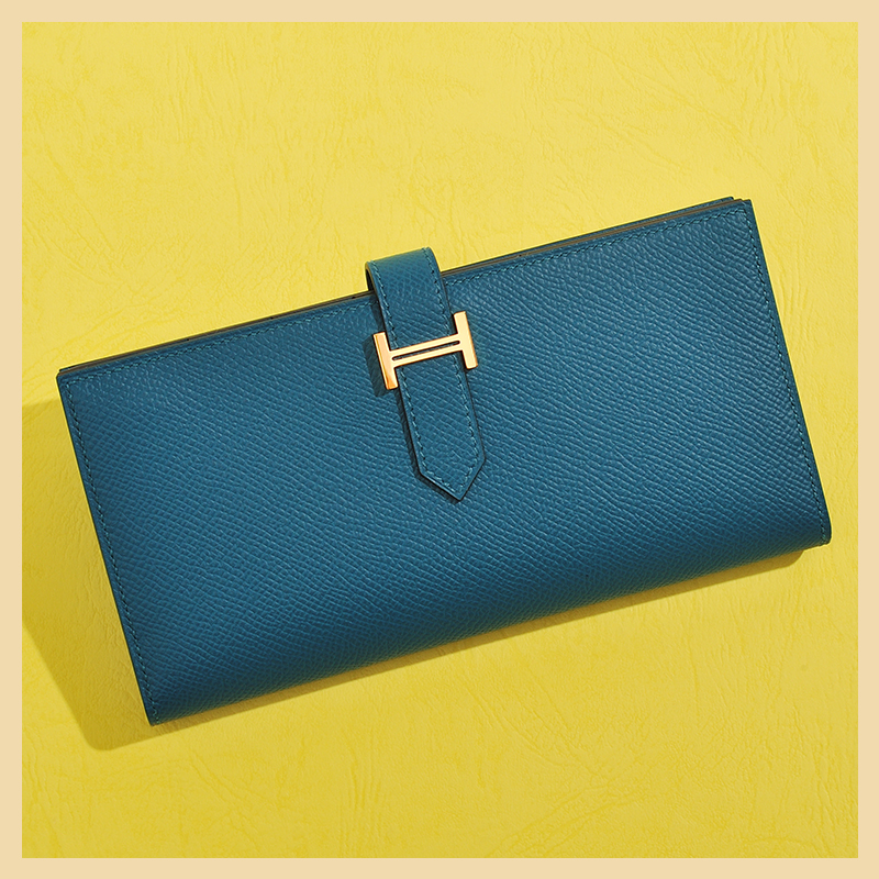 Hermes Blue de Malte Ostrich Constance Wallet | Consign of the Times ™