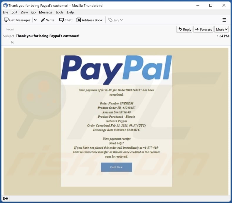 email recd with invoice for unauthorised bitcoin t - PayPal Community
