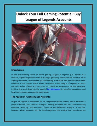 Buy League of Legends Smurf Accounts - Happysmurf