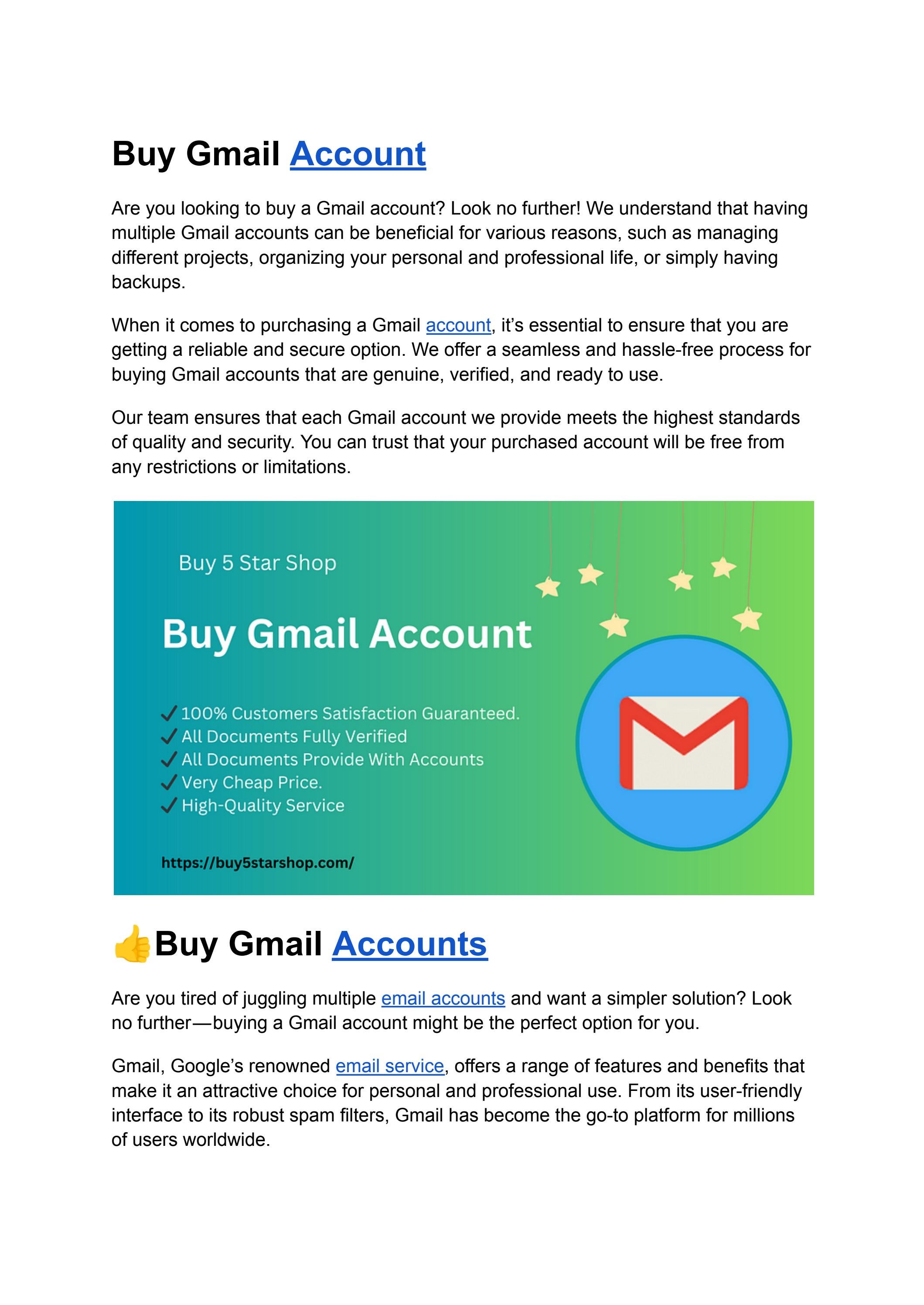 Top 5 Websites to Buy Gmail Accounts (PVA & Bulk)