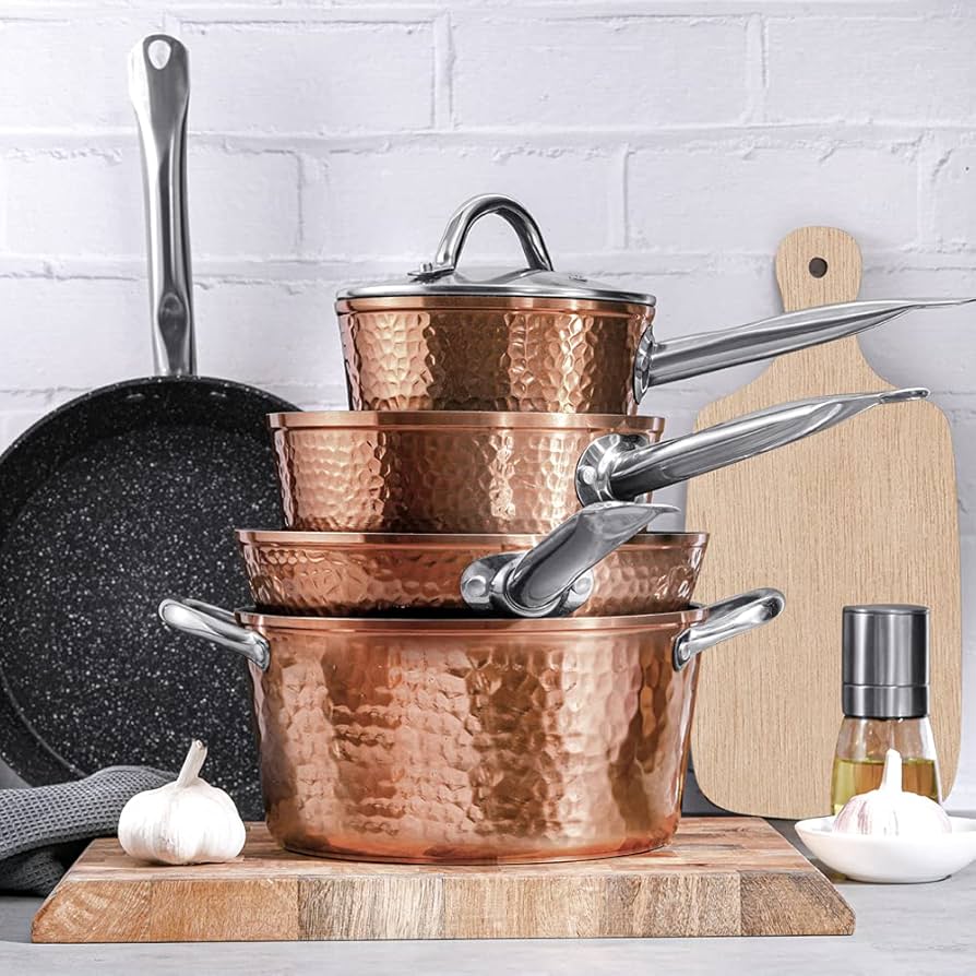 Gotham Steel Hammered Copper Piece Ceramic Kitchen in a Box Aluminu – Gotham Steel Direct